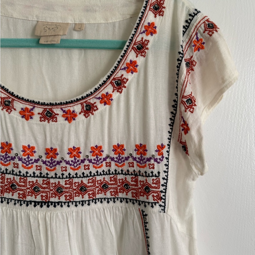 Embroidered White Top